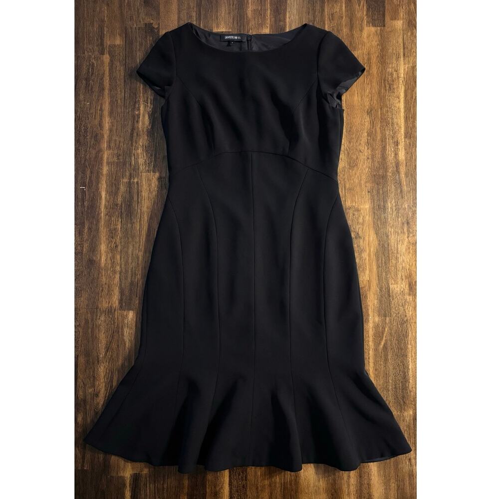 Lafayette 148 Women’s 2 Dress Short Sleeve Below Knee Trumpet Fit Flare